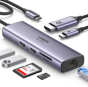 Ugreen 7-in-1 Multiport USB-C Hub met 4K@60Hz HDMI, Ethernet, PD 100W, SD/TF, 2x USB 3.0