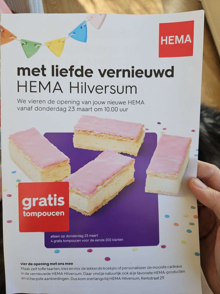 Hema Hilversum gratis tompoucen