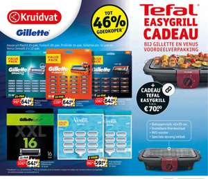 Gratis Tefal EasyGrill (E-voucher) bij diverse Gillette en Venus scheermesjes grootverpakking