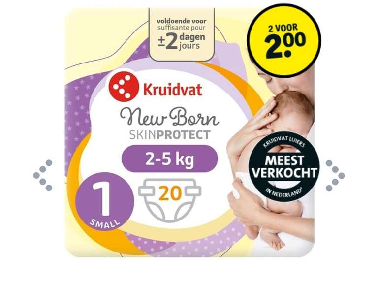Kruidvat newborn skinprotect luiers maat 1 40stk €2