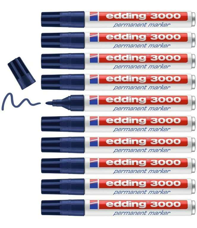 edding 3000 permanent marker - staal-blauw - 10 stiften