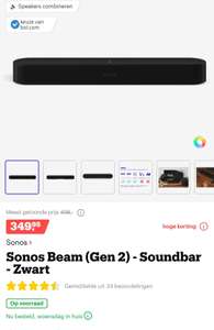 Sonos Beam (Gen 2) - Soundbar - Zwart (externe verkoper)