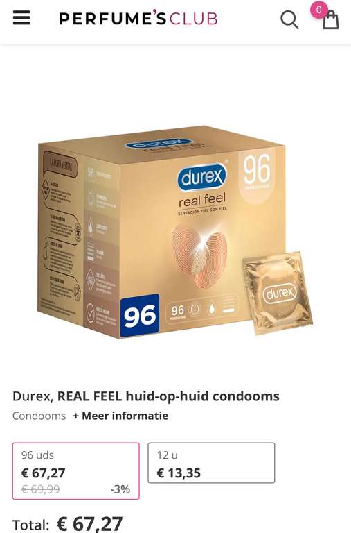 96x Durex Nude Condoom | Extra Dun