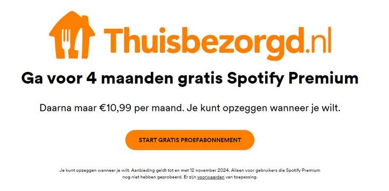 4 maanden gratis Spotify Premium (nieuwe gebruikers)