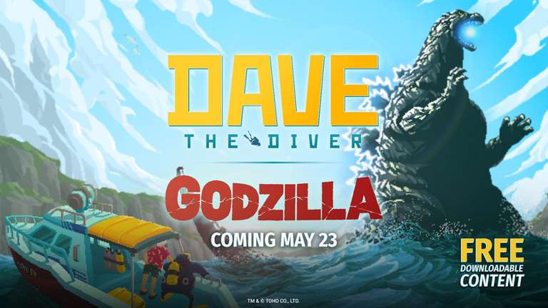 "Dave the Diver x Godzilla" DLC - GRATIS van 23 mei tot 23 november (PS5, PS4, Nintendo Switch, PC)