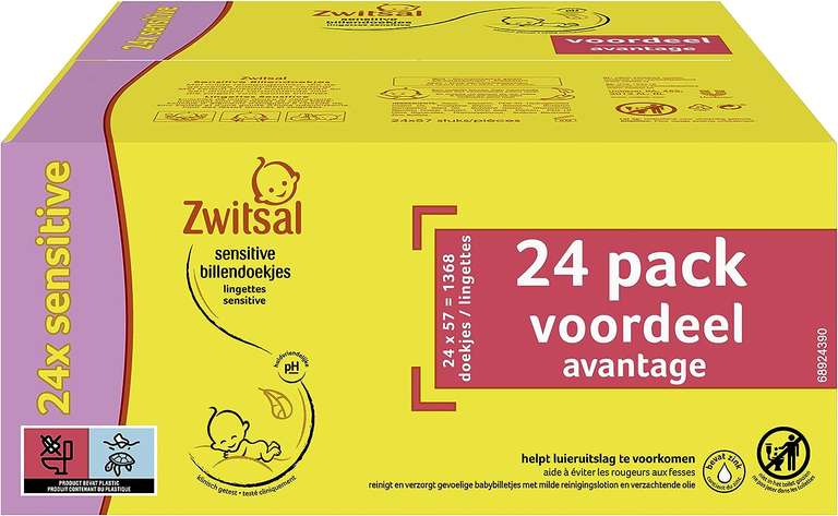Zwitsal Sensitive billendoekjes 24-pack