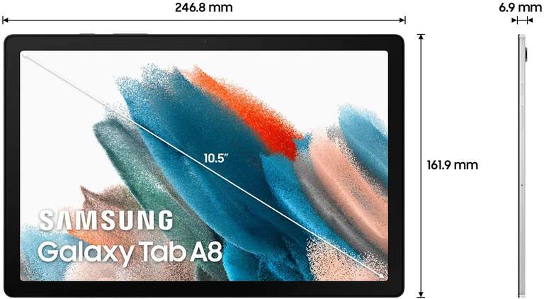 Samsung Galaxy Tab A8 64GB LTE + Wi-Fi 10.5" Tablet Zilver