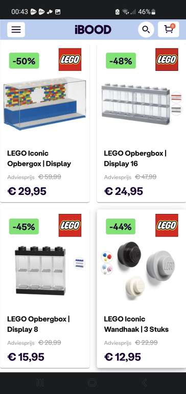 Diverse Lego woonaccessoires (o.a. opbergboxen)