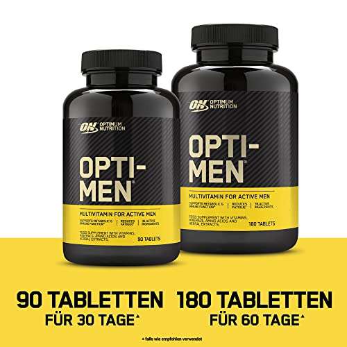 Optimum Nutrition Opti-Men Multi-Vitamin Supplements voor Mannen (180 tabletten)