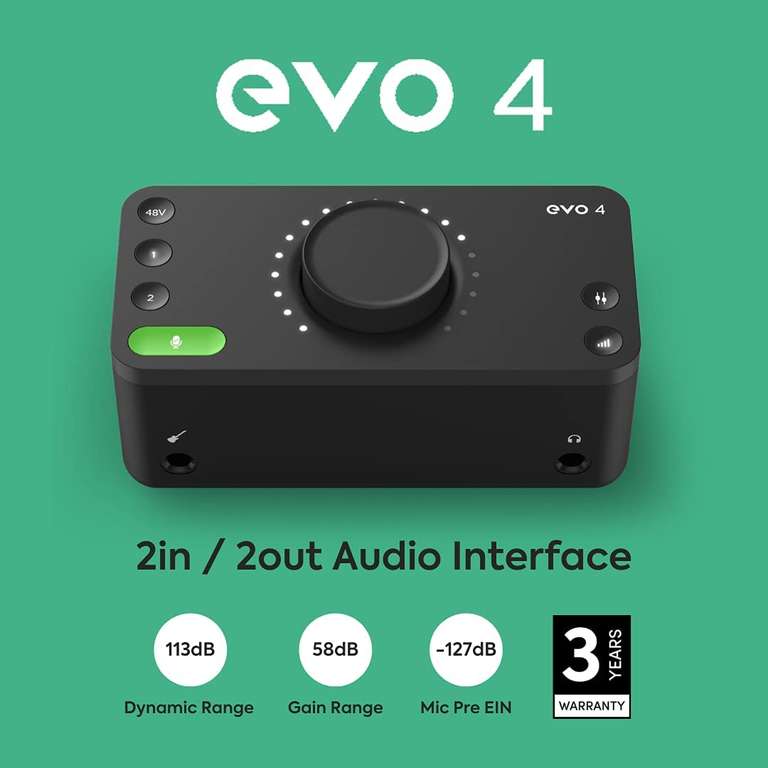 Audient EVO Start Recording Bundle - Evo 4 + mic + headphones