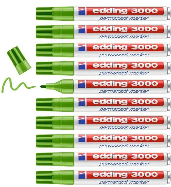 edding 3000 permanent marker - light green - 10 stiften