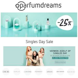 Singles Day sale: 25% (extra) korting @ Parfumdreams