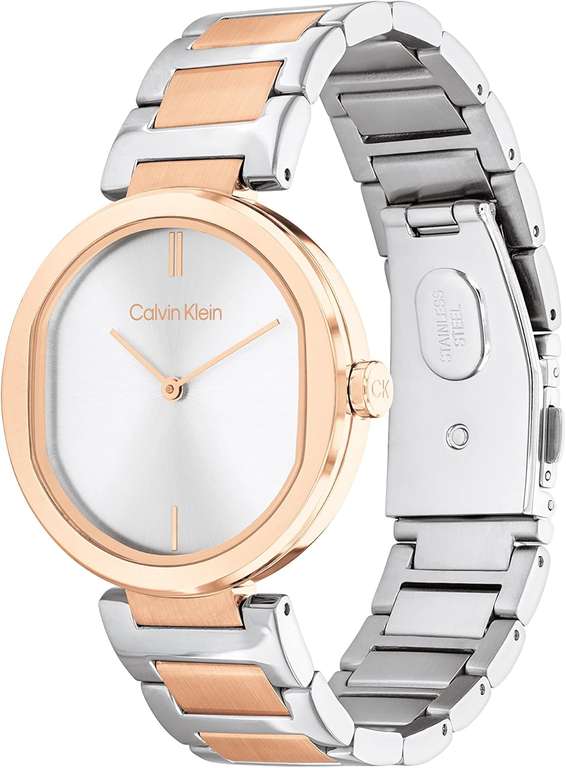 Calvin Klein Women's Analog Quartz Watch with Two Tone Stainless Steel Bracelet