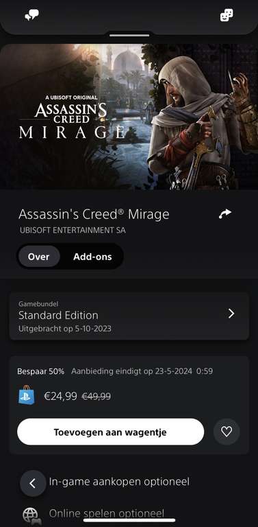 50% korting op PS5/PS4 Assassin’s Creed Mirage