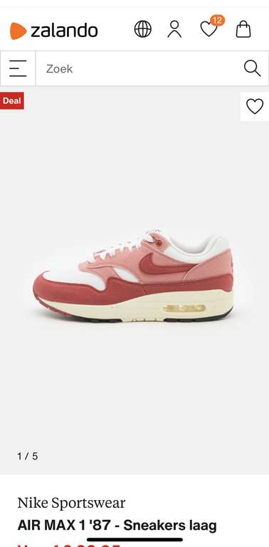 Nike Air Max 1 Red Stardust (Womans) 36.5 t/m mt 41