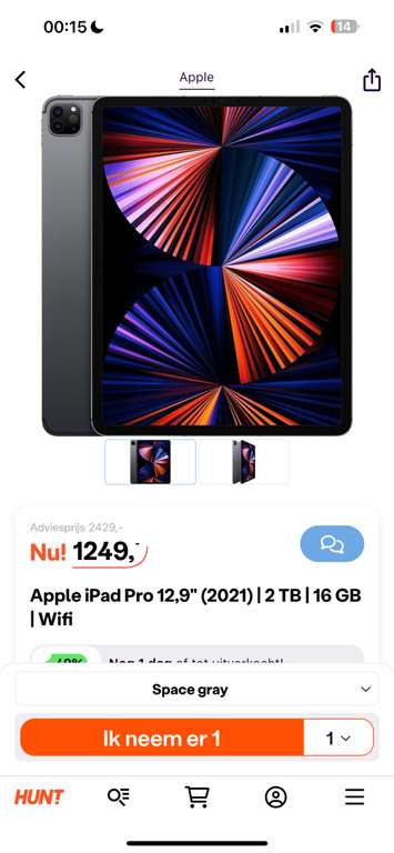 Apple iPad Pro 12,9" (2021) | 2 TB | 16 GB | Wifi