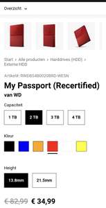 Recertified WD My Passport (2TB) externe harde schijf (recertified!)