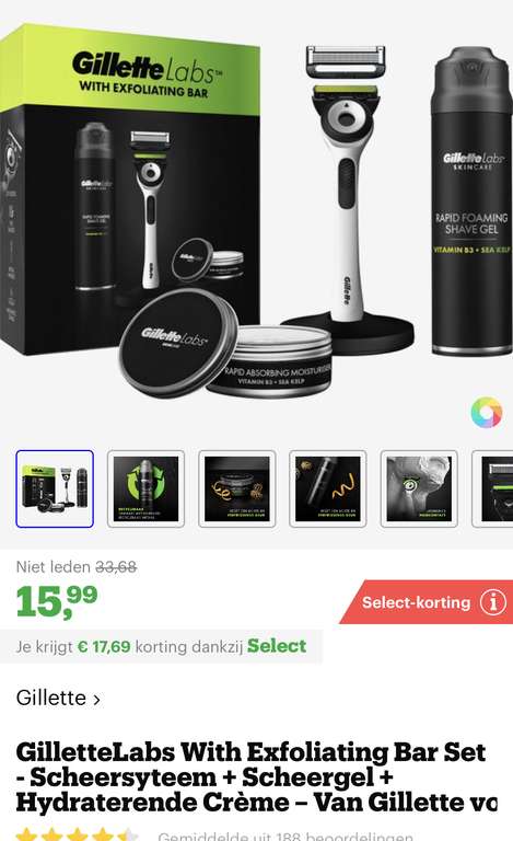 [bol.com select deal] GilletteLabs With Exfoliating Bar Van Gillette - Magnetische Houder - 1 Handvat - 1 Scheermesje €8,47