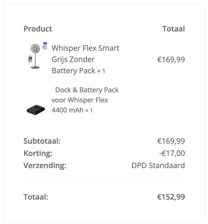 Duux Flex Whisper Smart + Gratis battery pack + 10% korting bij inschrijven