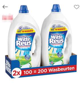 Witte Reus Wasmiddel Gel 100 Wasbeurten - 2 x 4,5 liter - Voordeelverpakking - (200 wasbeurten)