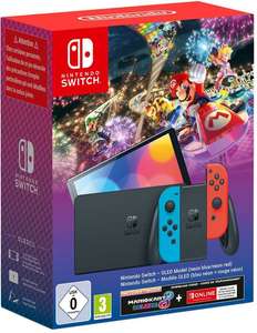 Nintendo Switch OLED - Mario Kart 8 Deluxe + 3 maanden Online Lidmaatschap Bundel - Blauw/Rood [lees beschrijving voor meer voordeel]
