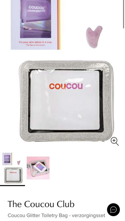 [bijenkorf] The Coucou Club Coucou Glitter Toiletry Bag - verzorgingsset €9,20