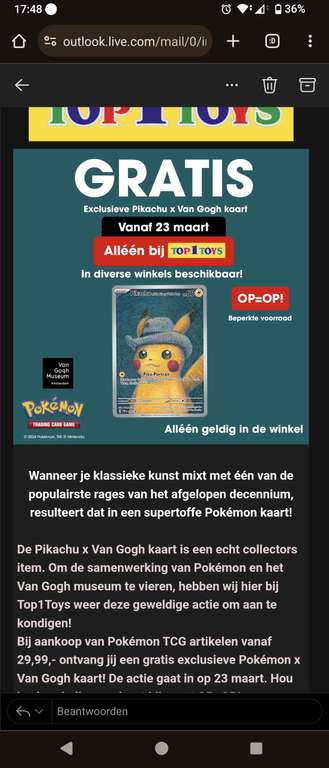 Pikachu van Gogh top 1 toys pokemon kaart bij besteding van €29,99