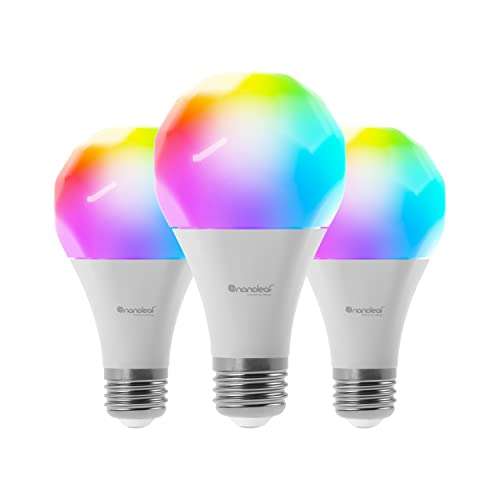 Nanoleaf Essentials gloeilamp, 3 slimme RGBW E27 ledlampen (Apple Homekit & Google Home)