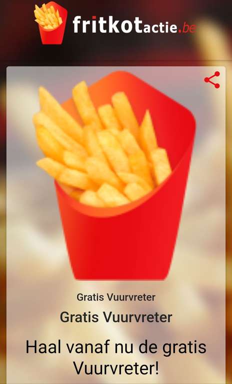 [GRENSDEAL BELGIË] Fritkotactie gratis vuurvreter (b.a.v. €3,50 euro)