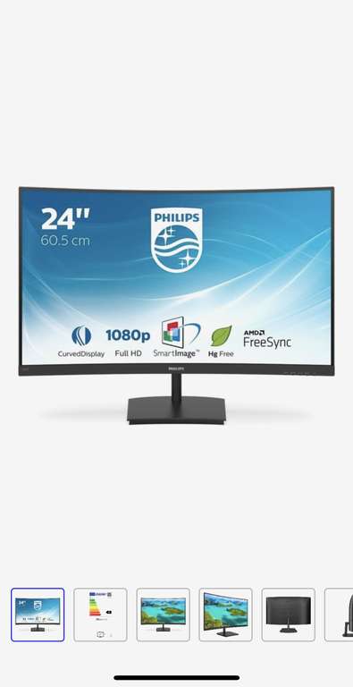 Philips 24” curved monitor - 75hz/freesync