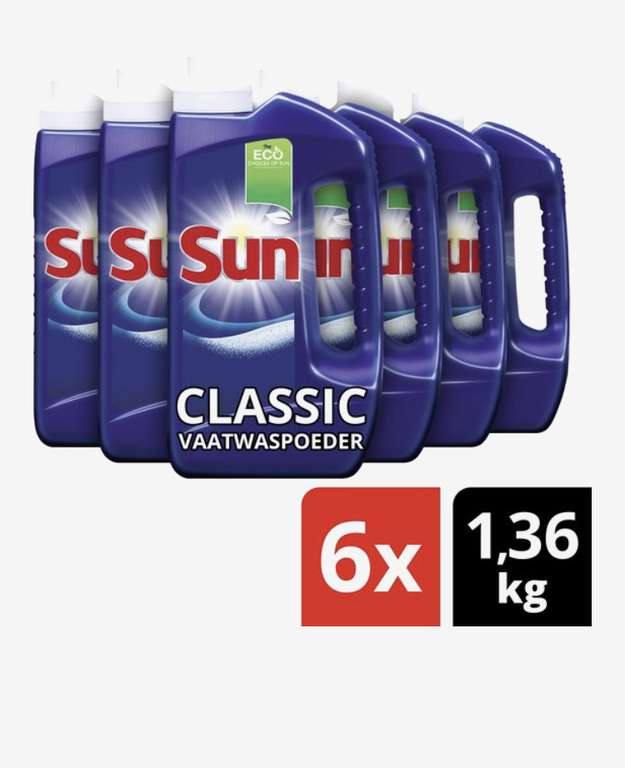 Sun Classic Normaal Vaatwaspoeder - 6 x 80 wasbeurten