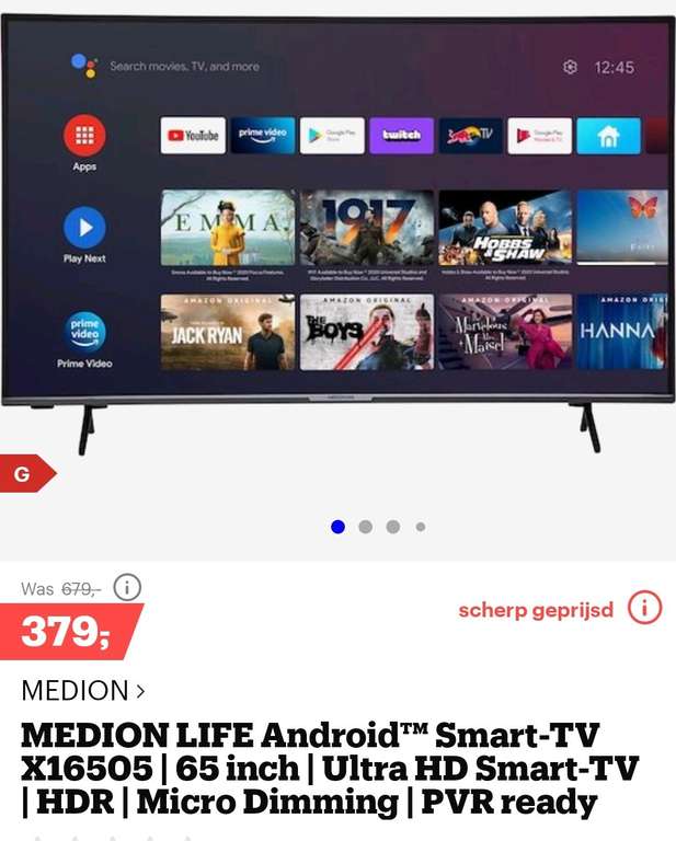 MEDION LIFE Android Smart-TV X16505 | 65 inch | Ultra HD Smart-TV
