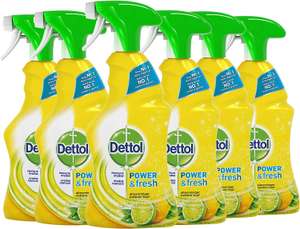 Dettol Power en Fresh Allesreiniger Spray Citrus 6 x 500 ml Grootverpakking