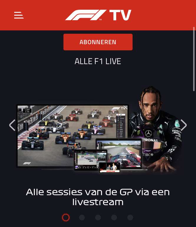 F1 TV Pro 12 maanden voor €35