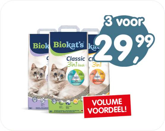 Bij dierenwinkel Jumper: Volumevoordeel Biokat's kattenbakvulling 3in1, met klantenpas (verkrijgbaar in de winkel)
