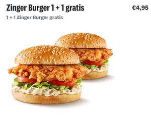 [Landelijk] KFC Zinger Burger 1 + 1 gratis