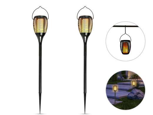 2x FlinQ Solar 3-in-1 LED Flame Lights tuinfakkel voor €24,95 @ iBOOD