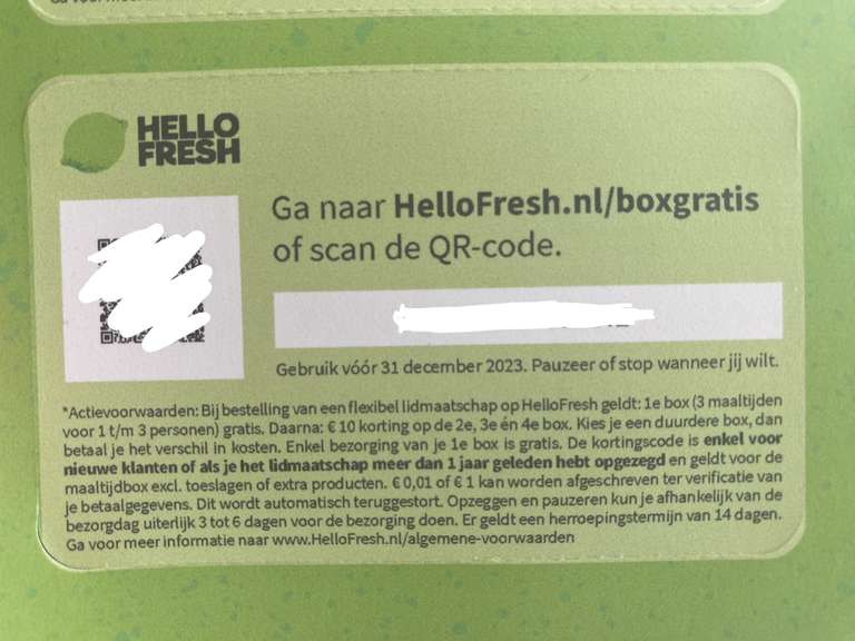 HelloFresh Codes voor 3 gratis maaltijden