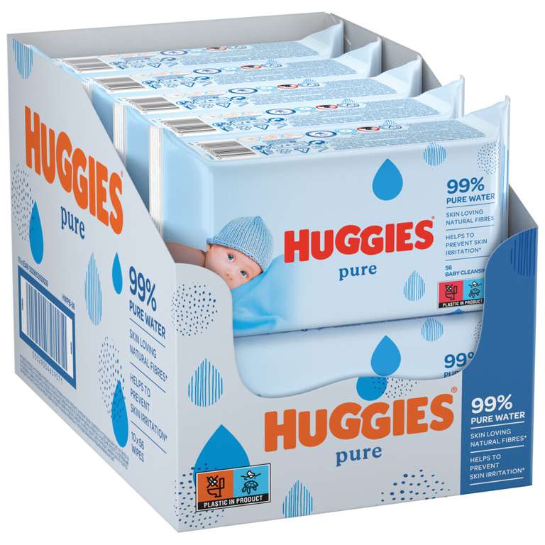 Huggies Billendoekjes Pure 99% Water 10 x 56 = 560 doekjes