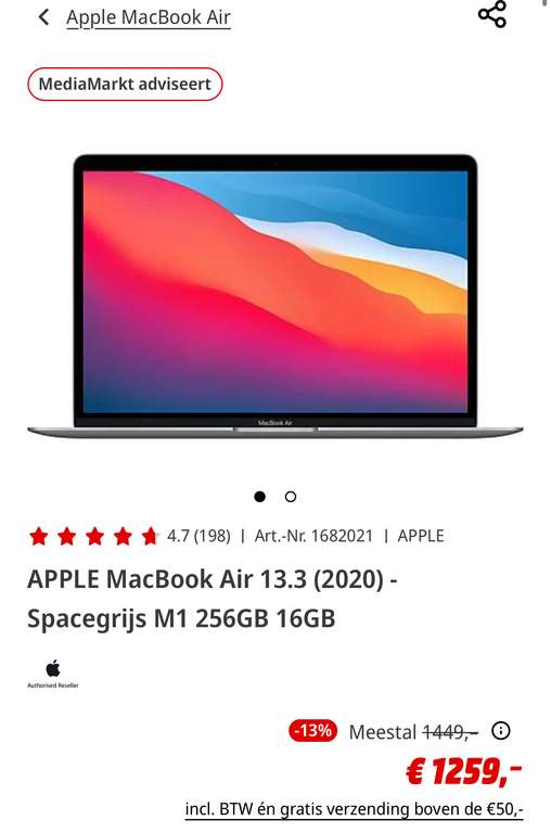 MacBook Air 16gb dag deal