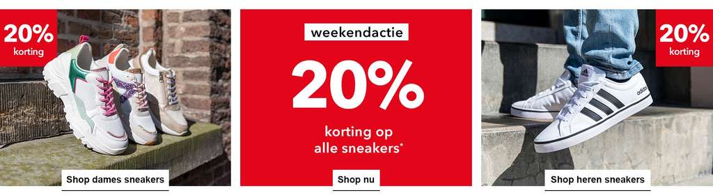 Scapino 20% korting alle sneakers -