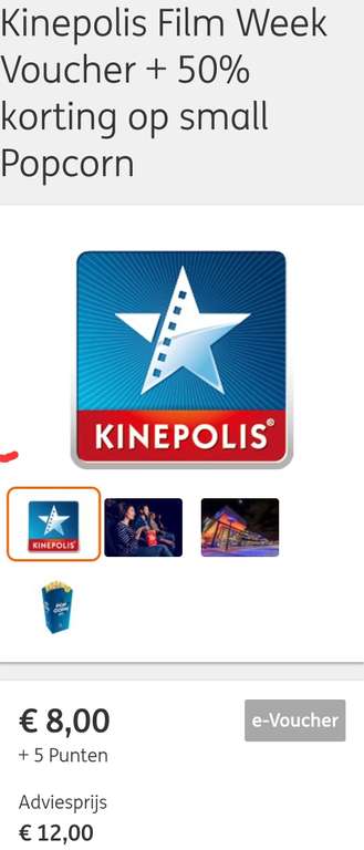 Bioscoopkaartje Kinepolis voor 8 euro (Via ING-rentepunten)