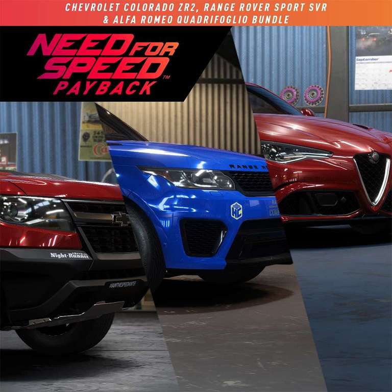 Need For Speed Payback - Chevrolet-, Range Rover- en Alfa Romeo-bundel - [DLC] - Gratis op PS4 / Xbox / Steam