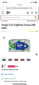 Tempo XXL tissues 140 stuks 3 voor 4 euro! (Per stuk €1,33)