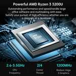 NiPoGi Mini PC Windows 11 Pro AM02 AMD Ryzen 3 3200U