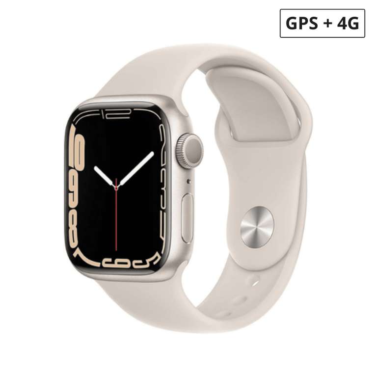 [EXTRA KORTING] Apple Watch Series 7 (41mm) met 4G - Sterrenlicht