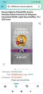 Douwe Egberts Filterkoffie Aroma Variaties Select Premium (3 Kilogram, 12 x 250 Gram)