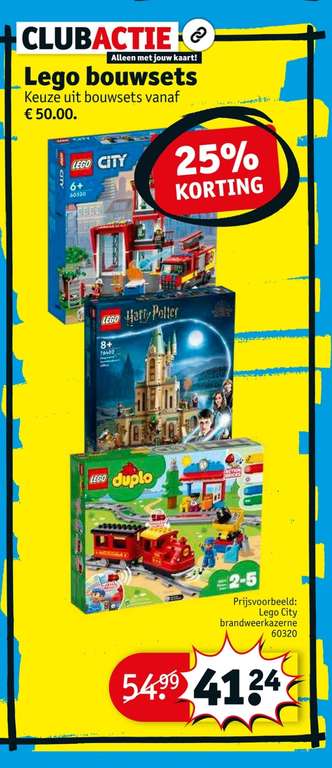 Clubactie: 25% korting op LEGO bouwsets vanaf €50