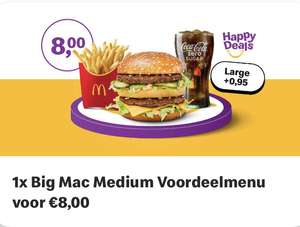 Big Mac Medium Voordeelmenu €8 @ McDonald's App
