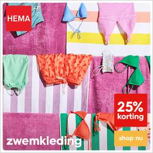 25% (of meer) korting op zwemkleding en badslippers @ HEMA